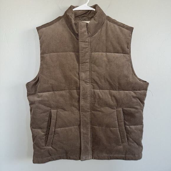 NWT Mutual Weave Corduroy Puffer Vest Brown Taupe Essense Men Size L Gorpcore - Picture 2 of 7